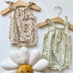 Bebé verão romper lovley desenhos animados bilha padrão onesie cru design 100% roupas de algodão 210619