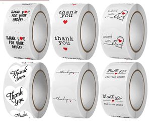 500 sztuk / ROLN ROUND DZIĘKUJĘ DZIĘKU DLA KOBIETÓW ETYKELSKI Store Store Gift White Label Naklejki