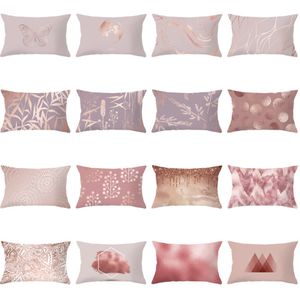 O mais recente caso de travesseiro de 30x50cm, Seleção de estilo padrão de impressão geométrica de ouro rosa rosa, bens domésticos de textura, suporte para logotipo personalizado