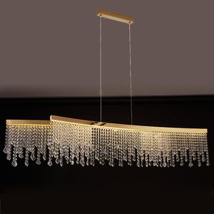 Yaratıcı tasarım modern kristal avize yemek odası için lüks altın mutfak ada asılı ışık ev dekor led cristal lambalar