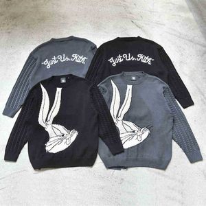 Kith Looney Tunes Bugs Bunny Crewneck Camisola Pullovers Harajuku Mulher Homens Roupa Malha Vintage Streetwear Roupas Inverno