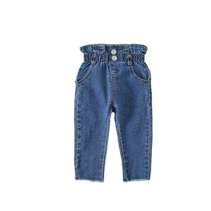 Girls High Waist Jeans kids pants Baby Solid Color Leggings Girl Clothes Kids 210702