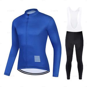 Jersey de ciclismo sets de corrida de ciclismo Men mangas compridas Bike Suit 19D Gel Pad Pants Autumn MTB Roupas de bicicleta uniforme