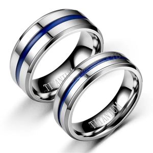 Anillos De Acero Azul Para Hombre al por mayor-Anillo de cinta azul anillo de acero inoxidable anillos anillos de boda regalo de regalo joyería de moda para mujeres hombres