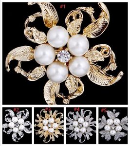 Pins Brooches Jewelrypins Jewelry Sier Golden Tone Clear Rhinestone Crystal Flower Girls Fashion Pearl Brooch Wedding Bridal Bouquet Drop