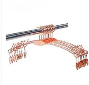 2021 Rosegold Metall Kleiderbügel Socken Unterwäsche BH Dessous Display Rack Höschen Clips für Wäschebedarf