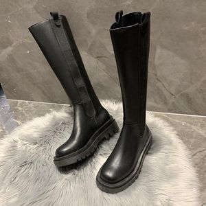 Moda Nuovo Designer Stivali di marca Piattaforma da donna Tacco grosso Casual Punk Ytmtloy Ginocchio Alto Punta rotonda Botines De Mujer 889