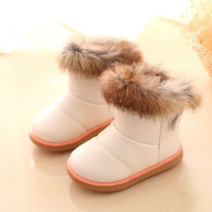 أحذية أطفال أحذية الشتاء الدافئ حجم 21-25 أفخم بو الجلود الطفل أحذية الثلوج الأحذية جولة تو هوك حلقة الشتاء الطفل الرضيع الأحذية 210713