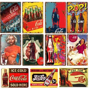 Coke Tin Sign Sweet Family Symbol Metal Poster Vintage Decorative Iron Plaque Painting Wall Sign Bar Cafe Decoration H1110