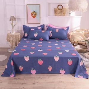 Sheets & Sets 100% Cotton Strawberry Flat Sheet For Children Adults Single Double Bed Bedsheets (No Case) XF730-2