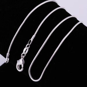 Smycken andra tillbehör 1mm 16-24 tum 925 sterling silver orm kedja halsband mode orm halsband