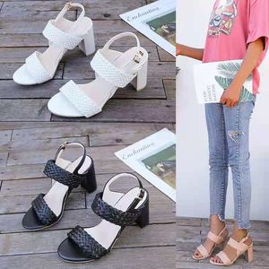 2021 Summer Sandals Thick Crust Muffin Female Models High-Heeled Shoes Large Size 34-44 Wholesale Cross-Border Trade