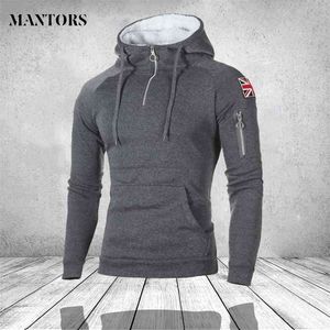 Fashion Mens Zipper Hoodies Hip Hop Sweatshirt Autumn British Flag Men Patchwork Hooded Tracksuit Male Hoody Brand Clothing 3XL 210819