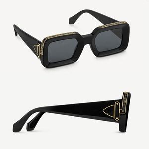 Millionaire Designer occhiali da sole classici quadrati full frame retrò 1592W moda lusso oro lucido occhiali da uomo più venduti 1592 occhiali da sole da donna nella scatola originale