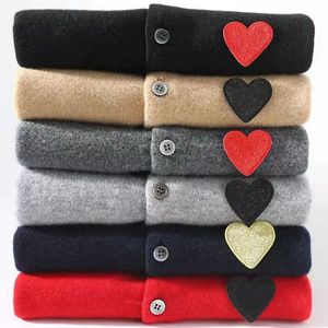 Fashion couple long-sleeved cashmere sweater cardigan 2021 casual embroidery love men and women knitted coat