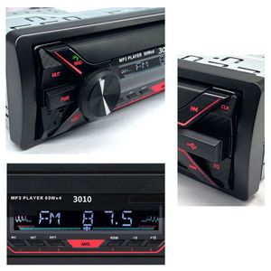Universal Car Radio Audio 12-24V Truck Bluetooth Stereo Mp3 Player FM Mottagare 60WX4 med färgglada lampor AUX USB TF Card Auto Kit286b