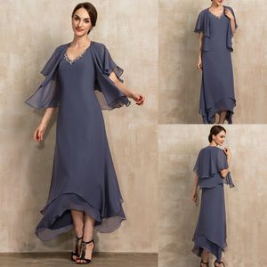 Chiffon 2021 mãe da noiva vestidos xale com lantejoulas grânulos noivo de mães roupas vestido de convidado de casamento