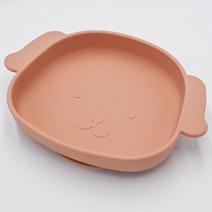 Bear Silicone Suction Plate for Toddlers Kids BPA Free Safe Silicone Baby Bowls Infant Feeding Tableware