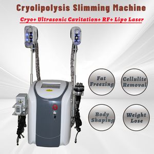 5 i 1 cryolipolysys Kroppsbantning Maskinfett Frysning Lipo Laser Diod Celluliter Avlägsnande RF Skin Åtdragningsrynkning Reduktion Hem Användning