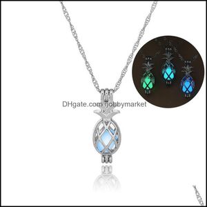 Lockets colares pingentes jóias brilho luxo no pinho escuro oco luminoso pedra pérola gaiola colar pingente para mulheres senhoras f