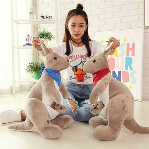 Cute Plush Toy Animal Kangaroo Soft Filled Doll Baby Home Sofa Decoration Children toy Gift M101 210728