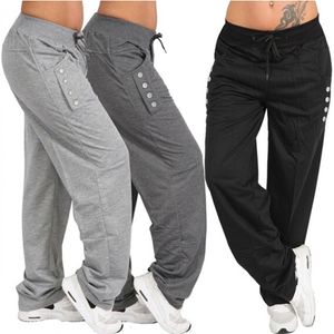 Wiosna Jesień Luźne Spodnie Dorywcze Kobiety Czarny Szary Pantalones Mujer Pantalon Femme Jogger Spodnie 211216