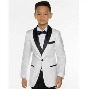 2021 Costume Homme White Boy Suit 3Pieces(Jacket+Pant+Vest+Tie) Groom Prom Terno Masculino Trajes De Hombre Kids Suit Set X0909