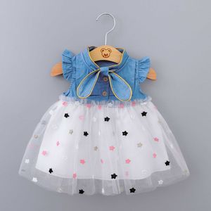 Meninas bebê vestido de verão princesa festa tulle criança vestidos infantil roupa recém-nascido festa de aniversário vestido 0-2y vestidos q0716