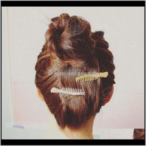 Klipp Barrettes smycken droppleverans 2021 mode Europe Style Simple Comb Hairpin Gold eller Sier Color Plated for Girls Lover Hair Clip Gi