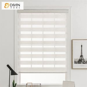 Modern Horizontal Window Shades Double Layer Roller Blinds Customized Roller Blinds for Living Room 210722