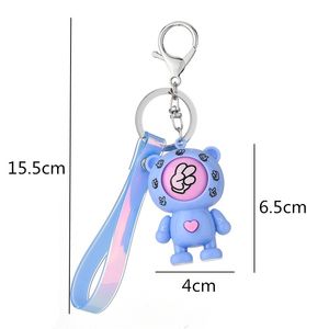 Bear Design Keychains Mora Device Key Ring Chains Holder Rock Paper Scissors Finger Guessing Spela Game Toys Animal Pendant Bag Cha220y