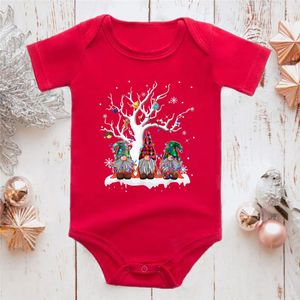 Pagliaccetti 2021 Buon Natale Del Bambino Della Tuta Accogliente Del Bambino Della Ragazza Del Corpo Set Casual O-Collo Del Pagliaccetto Infantile Abiti Rosso Nato ragazzo Clothws