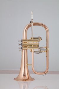 BB Tune Flugelhorn Róża Róża Mosiądz Metalowy Metalowy Metalowy Trąbka Instrument Muzyczny Profesjonalista z ustnik Golves