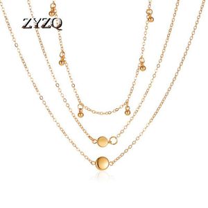 Wholesale hip hop bead chain for sale - Group buy Bohemia Vintage Multilayer Metal Pendant Necklace For Women Gold Color Beads Choker Necklaces Hip Hop Jewelry Chains