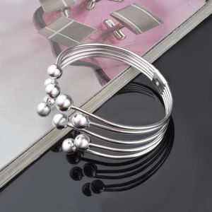 Bangle Pulseira Öppna Manschettknapp Fem Wire Bead Armband Bangles För Kvinnor Mode Smycken Accesororios Mujer Q0719