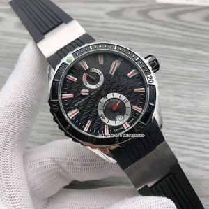 Высококачественные часы Maxi Marine Diver 263-10-3R-92 Нержавеющая сталь Autoamtic Mens Часы Черный циферблат резиновый ремешок Gents Спортивные наручные часы