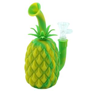 180*70mm Water pipe silicone bong Pineapple smoking pipes hookah Dab rig bongs unbreakerable heat resistant use for dry herb