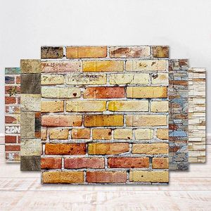 Wall Stickers House Decoration 3D PVC Paper Brick Stone Wallpaper DIY Rustic Effect Self Adhesive Home Decor Sticker Living Room