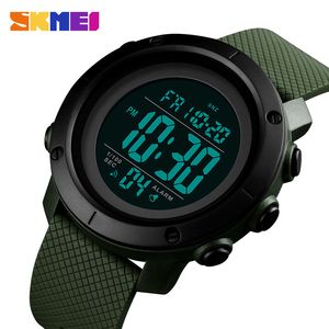 Skmei homens assistem relógios de diversões de esportes digitais cronômetro duplo tempo relógios de pulso para mens relógio impermeável montre homme 1434 1435 q0524