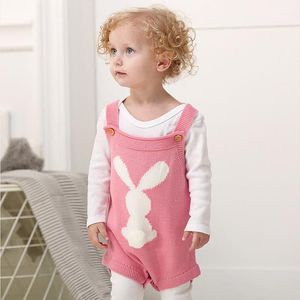 Knitted Baby Rompers Rabbit Infant Girls Jumpsuits Sleeveless Toddler Boy Outfit Winter Newborn Climbing Clothes Boutique Baby Clothing 4927