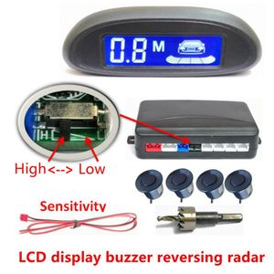 Telecamere retrovisive per auto Sensori di parcheggio Radar LED automatico con 4 display retroilluminati del sistema di rilevamento del monitor di backup