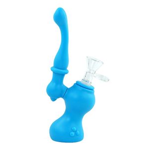 Água Bongo Tubulação de Silicone Burn Burn Tubos Tabaco Bongs Hookahs Visão Filtrible com tigela de vidro