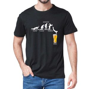 Woche Craft Beer T-shirt Männer Tops Kurzarm T-shirt Mans T-shirt 100% Baumwolle Casual Lustige T-shirts Betrunken T-shirt Alkohol trinken 210629