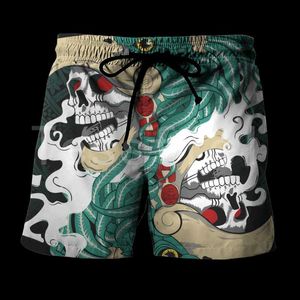 Men's Shorts Aztec Mayan Skulls Flowers 3D Printed 2021 Fashion Summer Casual Men/Women Harajuku Loose Beach Style-A26
