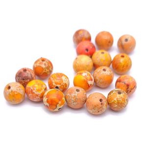 Other Orange Sea Sediment Jaspers Natural Stone Round Loose Spacer Beads For Jewelry Making Necklace Bracelet DIY 8mm