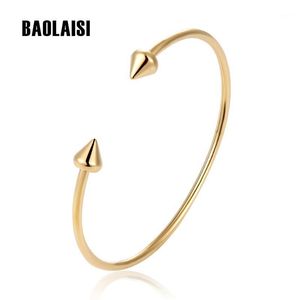 Geometrisk triangel charm öppen manschett armbandsbanglar för kvinnor guld färg rostfritt stål armband smycken bröllop gåva armband