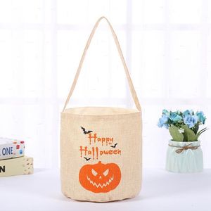 Party Supplies Halloween Canvas Candy Väska med ljus handväskan skalle pumpa tryckt organisatörh1037