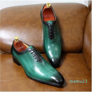 Luxurys Designers Sapatos tamanho grande 6-13 mens sapatos de couro oxford inteiro corte feita à mão casual apontou o dedo do pé para cima negócio formal