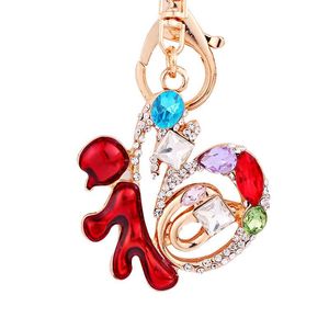 Keychains Chinese Characters Of Lucky Keychain Women Years Christmas Charm Gifts Crystal Keyring