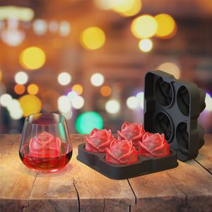 Rose Flower Forme Многоразовые мороженые формы для мороженого инструменты силиконовые льда кубик Maker Flush Ice-Cube Tray DHL бесплатно YT199502